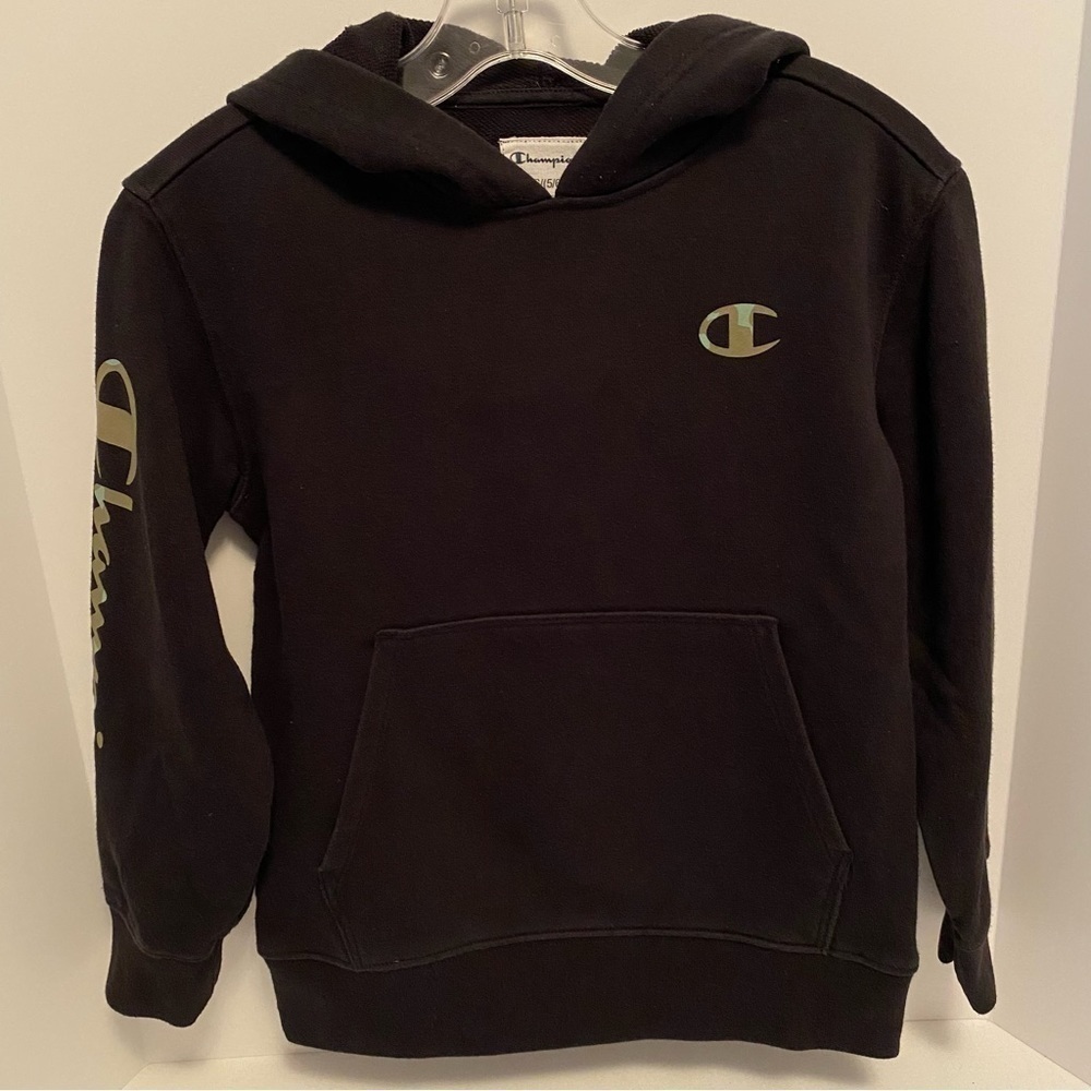 Champion boy's long sleeve black sweatshirt hoodie size XS (5-6)